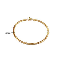 Load image into Gallery viewer, Men's Bracelet Curb Cuban Link Chain Stainless Steel Mens Womens Bracelets Bangle Gold Tone No Fade 3mm to 11mm