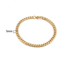 Load image into Gallery viewer, Men's Bracelet Curb Cuban Link Chain Stainless Steel Mens Womens Bracelets Bangle Gold Tone No Fade 3mm to 11mm